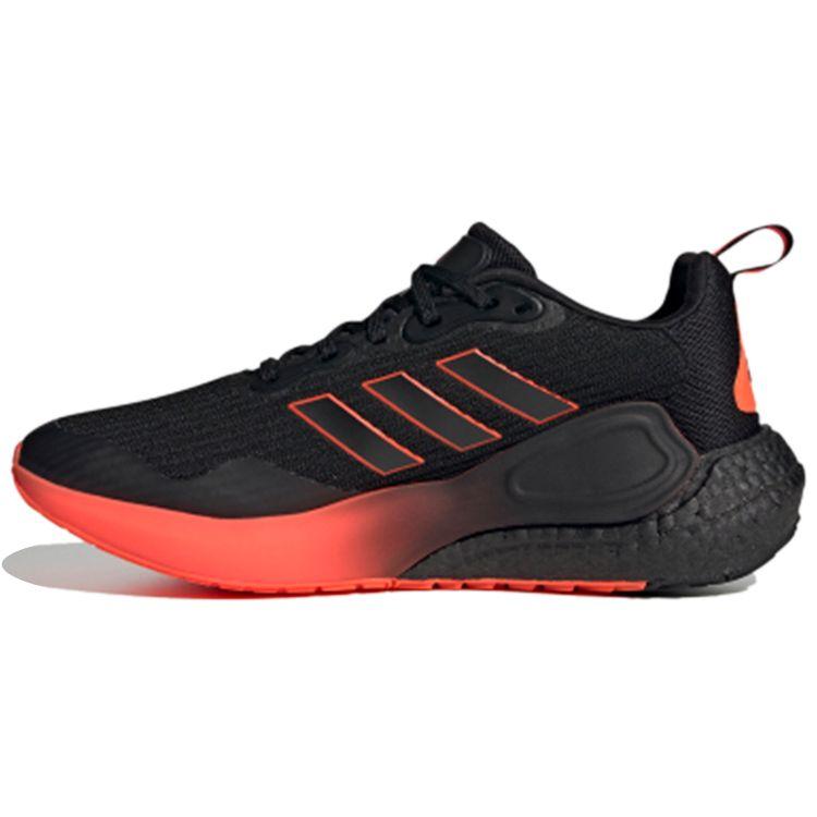 Adidas Alphalava Comfortable Outdoor Sports Breathable Fabric Low-Top Marathon Running Shoes Unisex Running Shoes Black Red H05040