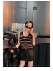 Women's Striped Knit Tank Top - 2024 Summer Slimming Style