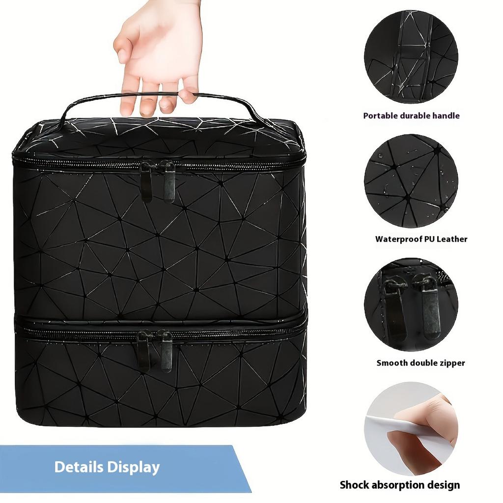 Large Capacity Cosmetic Bag, High-end PVC Portable Women's Bag, Nail Polish Storage Bag, Manicure Tote Bag