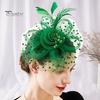 Tiara Plasă Mireasă Decorată cu Mărgele Imprimeu Puncte Clamă Metalică Pălărie Fascinator Accesorii Păr Floare Pană Accesorii Cap Petrecere