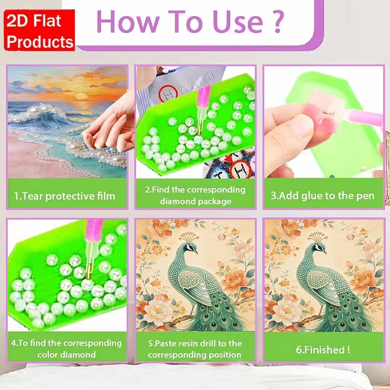 Animal Pearl Painting DIY Peacock Living Room Hanging Painting Art Ornament Decorative Painting Home Decoration