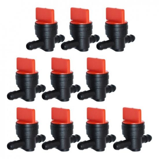

10PK 1/4 Straight In-Line Gas Fuel SHUT-OFF / CUT-OFF Valves Petcock 494768