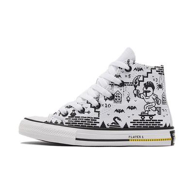 Chuck Taylor All Star Vollprint Strapazierfähige High Top Kinder Canvas Schuhe Kinder Sneaker Schwarz Weiß 670211C
