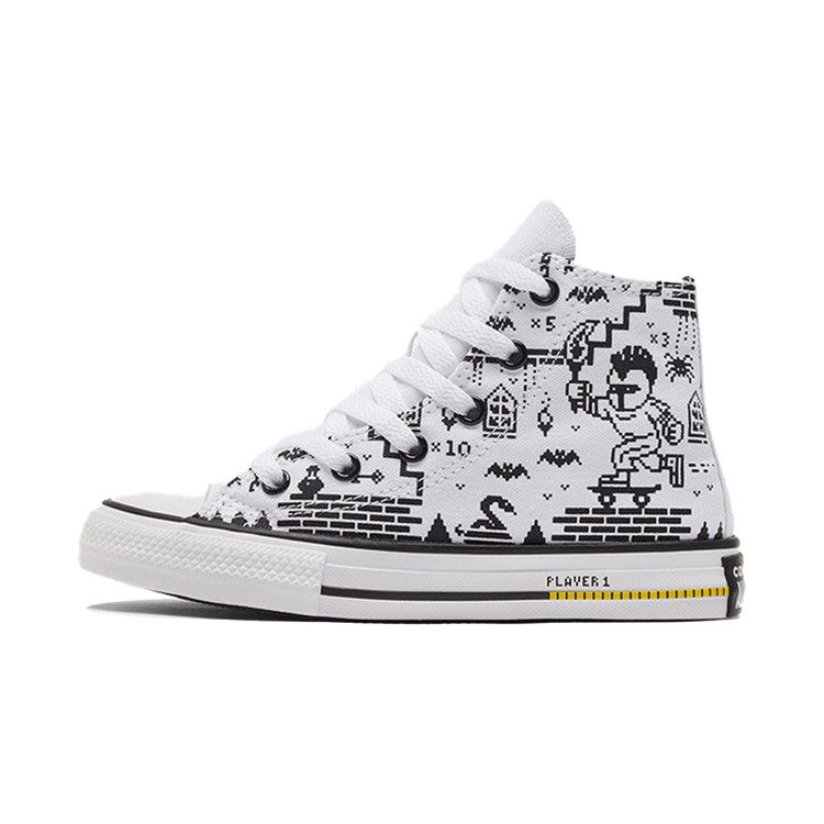 Converse Chuck Taylor All Star Full Print Durable High Top Kids Canvas Shoes Kids Sneakers Black White 670211C