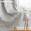 1 Stück NAPEARL 80% Verdunkelung Modische und minimalistische Vorhänge mit goldener und Marmorstruktur für Wohnzimmer Schlafzimmer Balkonfenster Heimdekoration