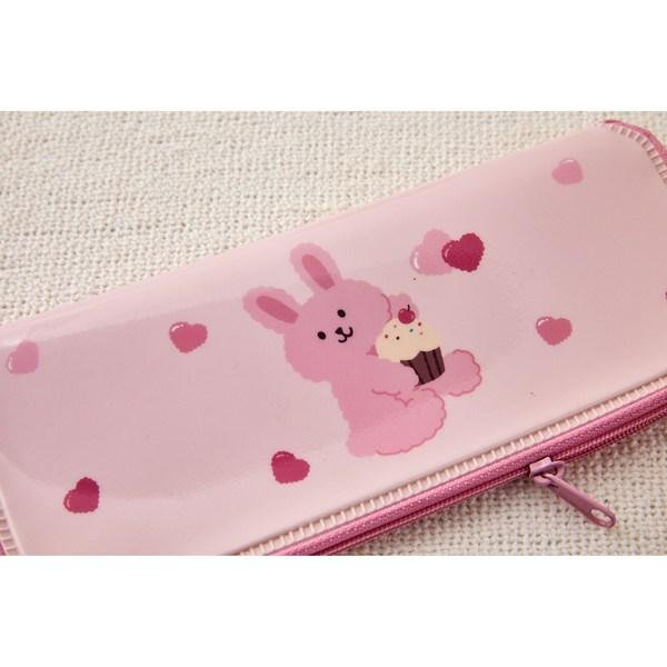 Modern House Kinder-Reißverschluss-Besteckkoffer, Rosa (Dessert-Hase), 1 Stück, koreanisches beliebtes Geschirr