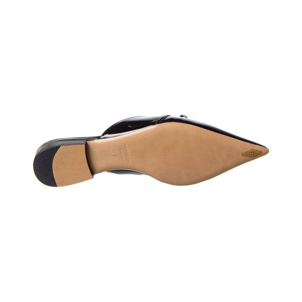 Salvatore Ferragamo Ferragamo Bow Mini Leather Mule Black