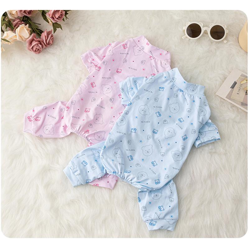 Dog Cat Soft Pajamas Jumpsuit Bears Design Puppy Sleepwear Nightshirt Clothes Pure Cotton Pet Apparel