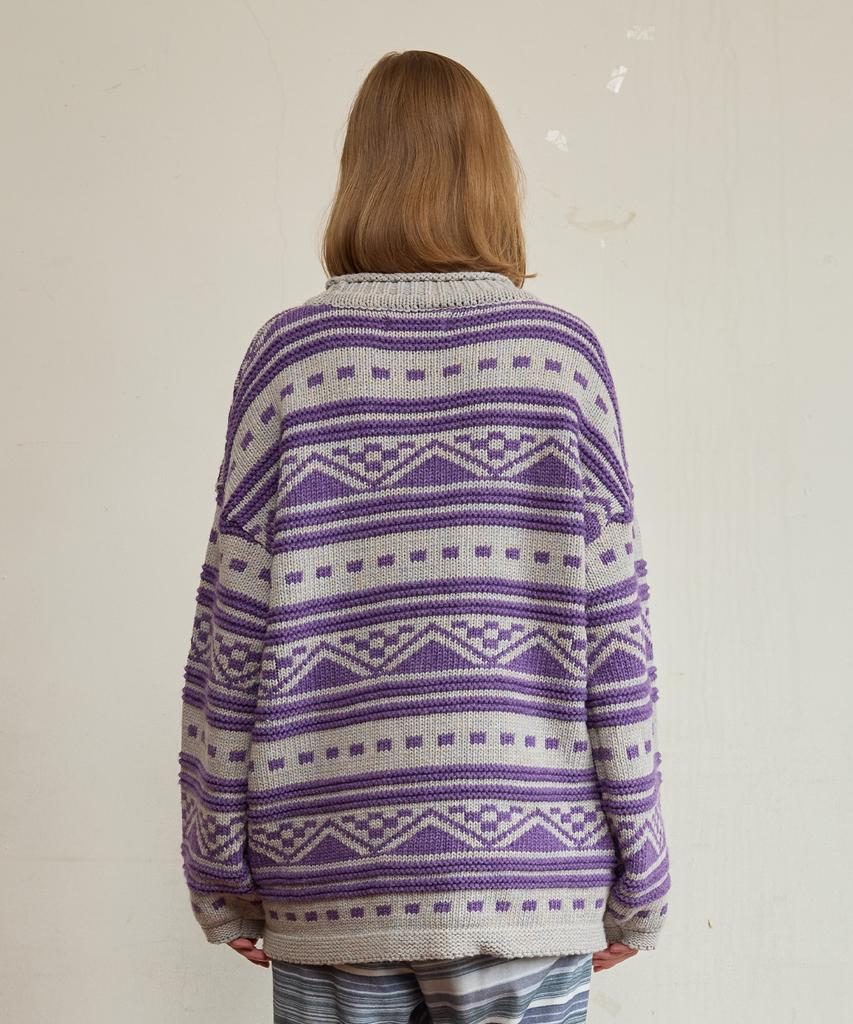 FUNFROMFUN Nomad Fair Isle Pullover, Violet