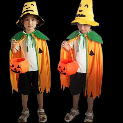 Children's Halloween Pumpkin Cape Costume Set for Party and Parent-Child Cosplay