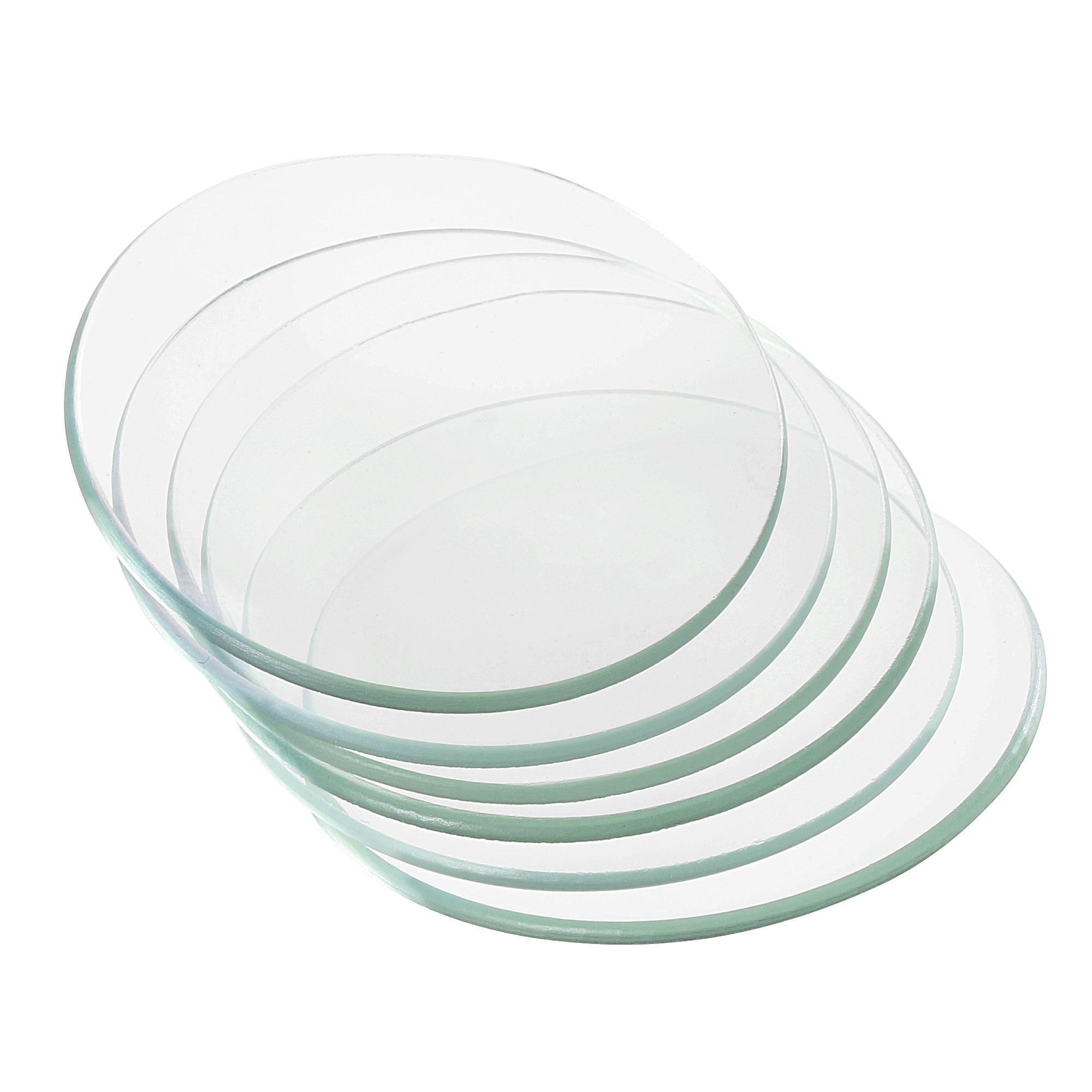 6Pcs Laboratory Watch Glass 50 60 70 90 100 120mm Diameter Beaker Cover Smooth Edges Chamfered Transparent Glass Surface Dish 50mm