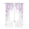 Lila Glyzinienblüte Weiße Tüll Vorhänge Transparent für Wohnzimmerdekoration Fenster Vorhang für Schlafzimmer Voile Organza Drapierungen