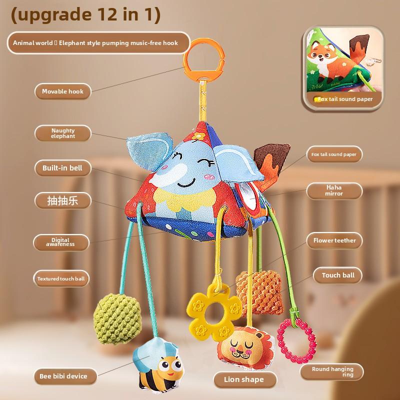 Baby Animal Rattles Bed Stroller Bell Toys Newborn Grab Ability Training Dolls Educational Plush Infant Toy 012 Month
