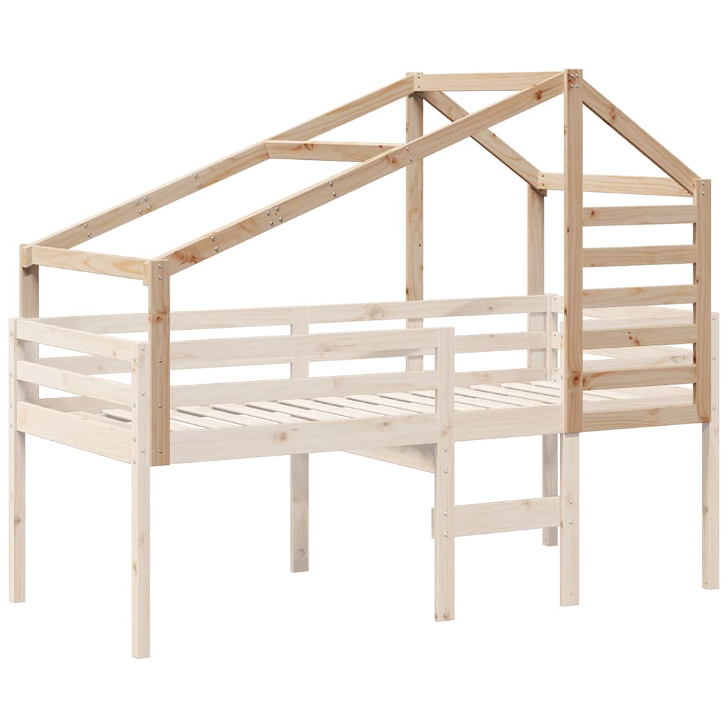 Vidaxl Canopy for Children's Bed, 198X87X113 Cm, Solid Pine Wood