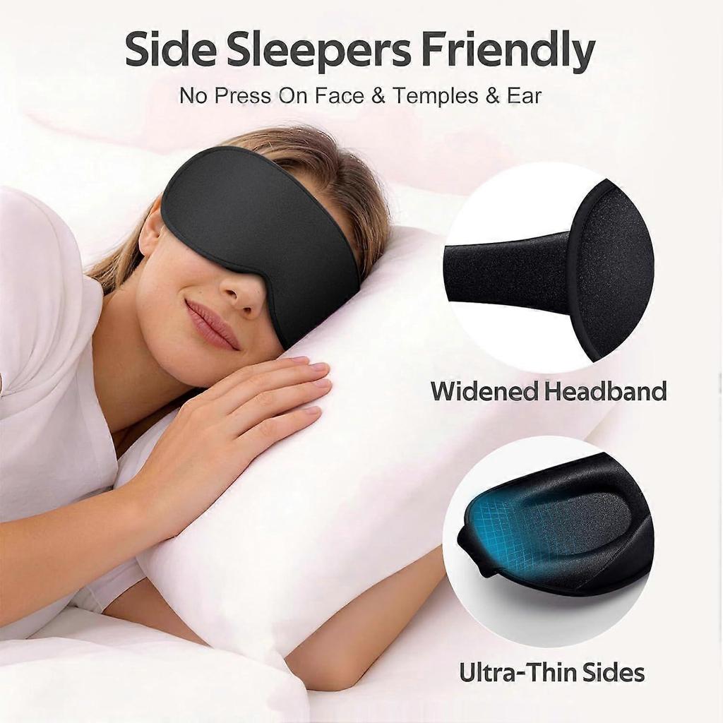 Sleep Mask for Men Women - 100% Blackout Eye Masks for Sleep - 3D Soft Sleeping Mask for Side Sleepers - Zero Pressure Lash Extensions Eye Cover Shad