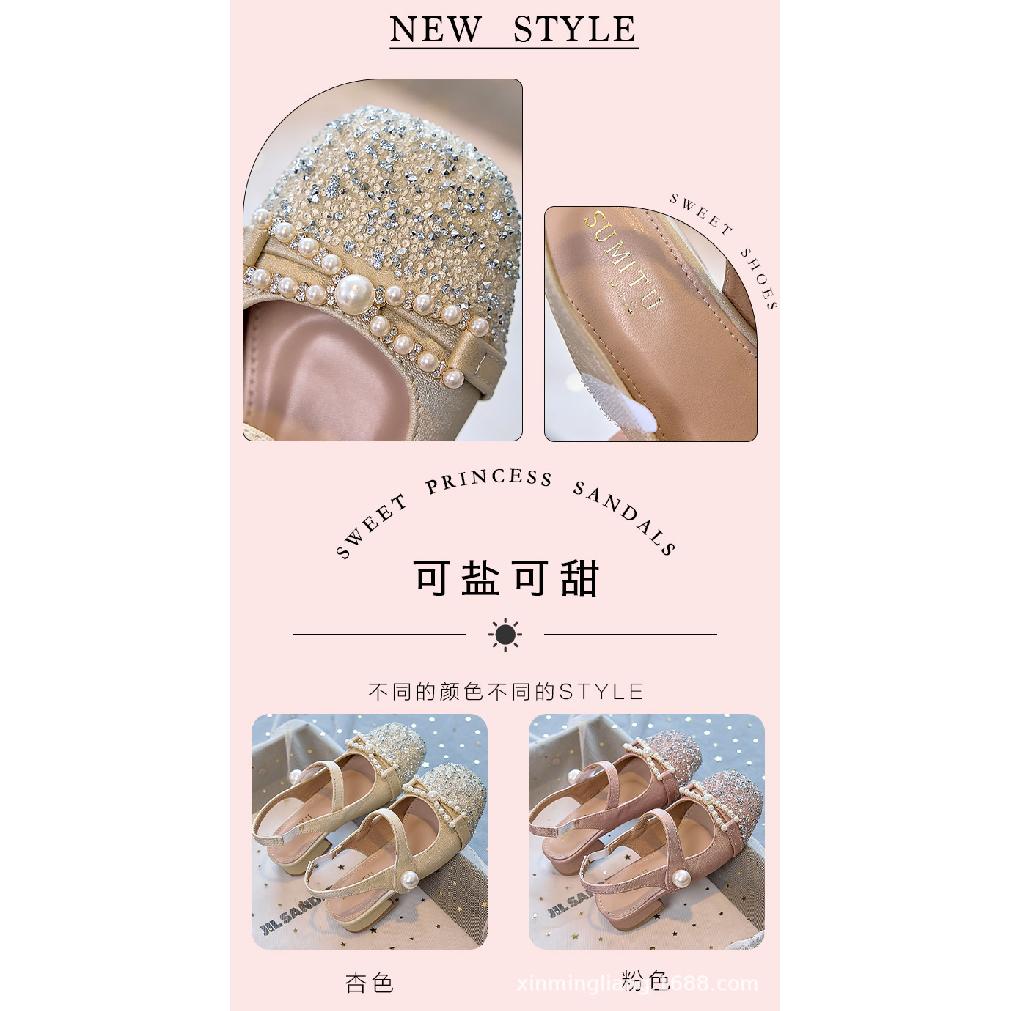 2026New Girls' High-heeled Princess Shoes, Spring and Autumn Children's Leather Shoes To Match Dresses, Little Girls' Mary Jane Fashion Sandals