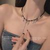 High-End Black Star Beaded Choker Necklace for Women - Elegant, Versatile Clavicle Chain
