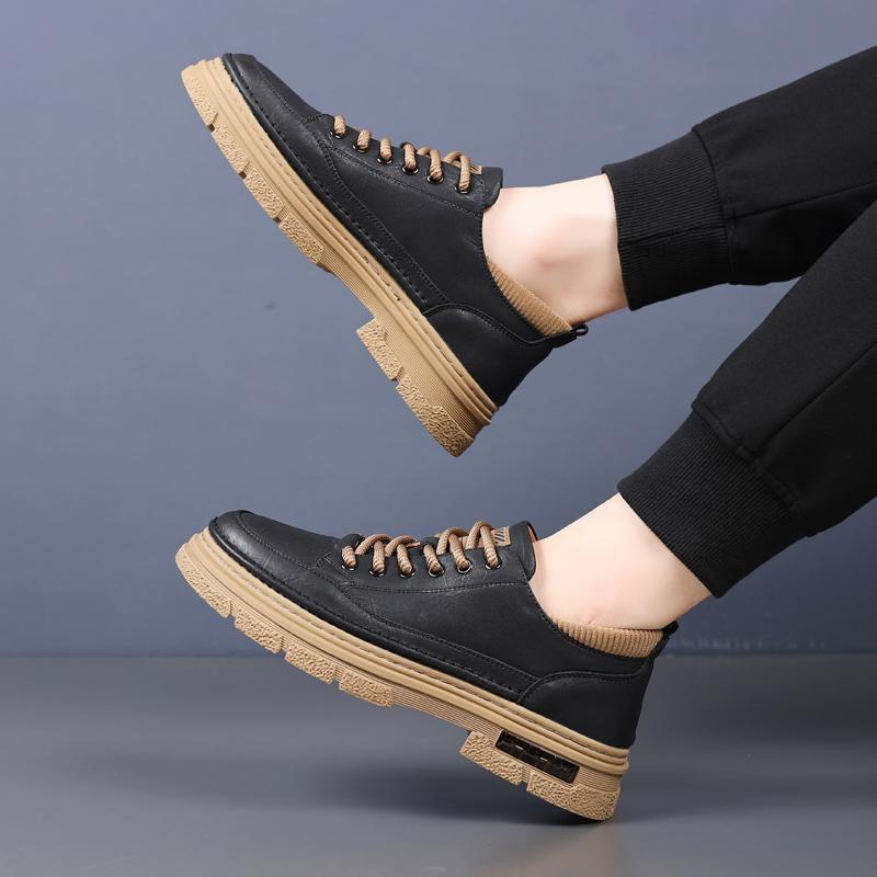 Fashion Leather Men's Shoes Lace Up Oxfords Luxury Brand Casual Shoes Men Sneakers Italian Breathable Tenis Men Sport Skateboard Shoes