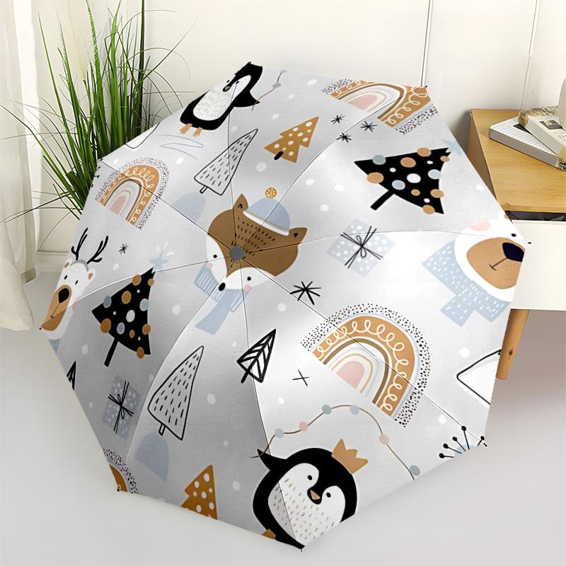 

1pc Arctic Animals Automatic Folding Umbrella, 8-Rib Iron Frame, Casual Outdoor Accessory for Birthday Festival Gifts yy251128140