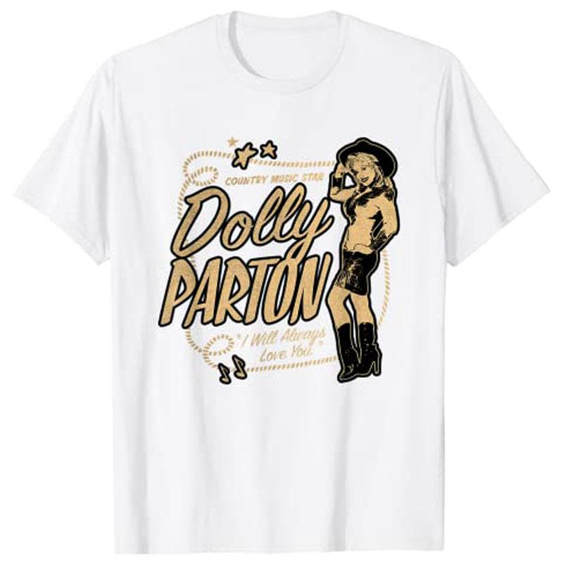 Dolly Parton Country Music Star TShirt Tops for Women Graphic Tee Tops Humor Funny Streetwear Music Lover Clothes Novelty Gift