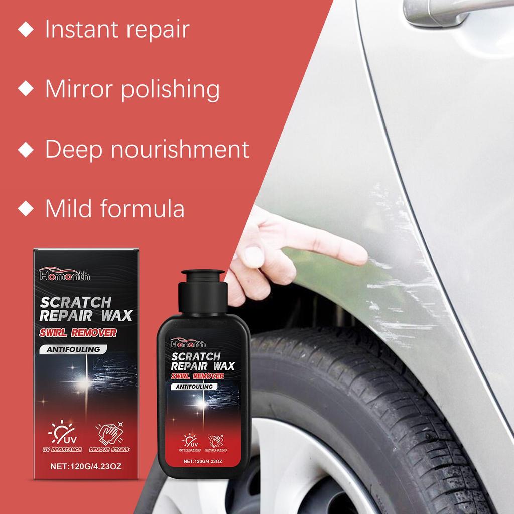 Homonth Car Scratch Repair Wax 120g Car Wax Polish  Long Lasting Protection Easy To Apply Removes Scratches Oxidation Vehicle Paint