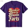Breakin Hearts Blastin Farts Funny Valentine's Day SweaT T Shirt Vintage Washed Graphic Casual Versatile Slightly Soft Vintage