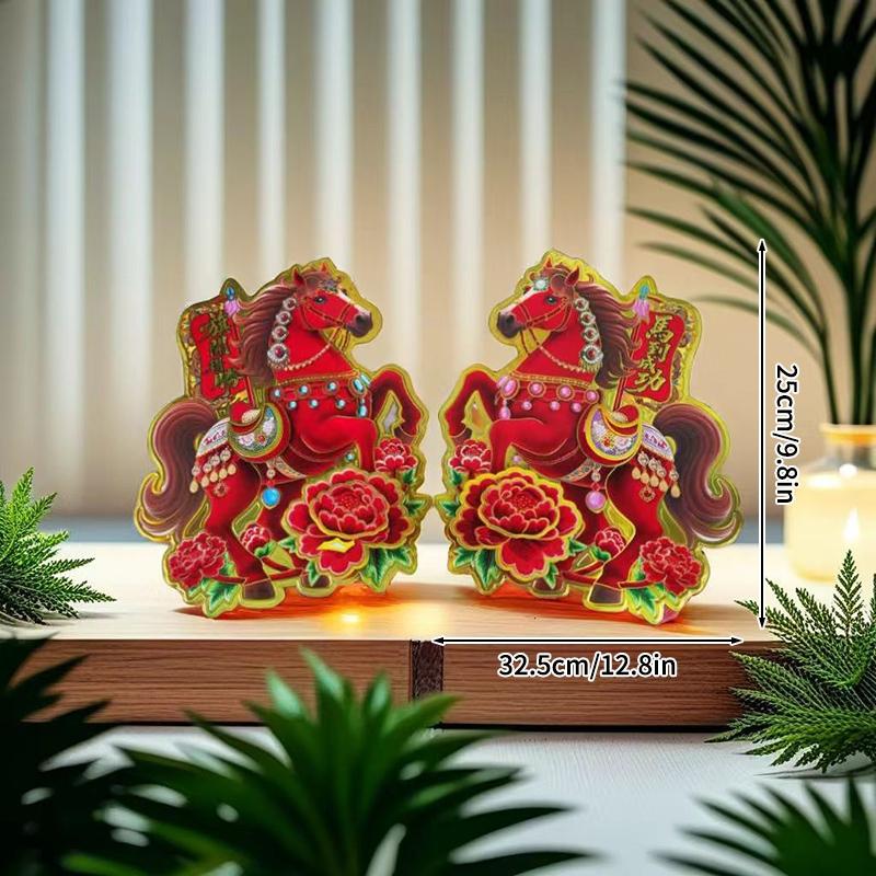 2026Chinese New Year Home Decor 3D Zodiac Horse Sticker Spring Festival Door Wall Sticker Lunar Year Window Clings New Year Gift