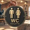 Door Hanging 2D Flat Sign Wall Decoration Modern Toilet Sign German Toilet Sign  Bathroom Door