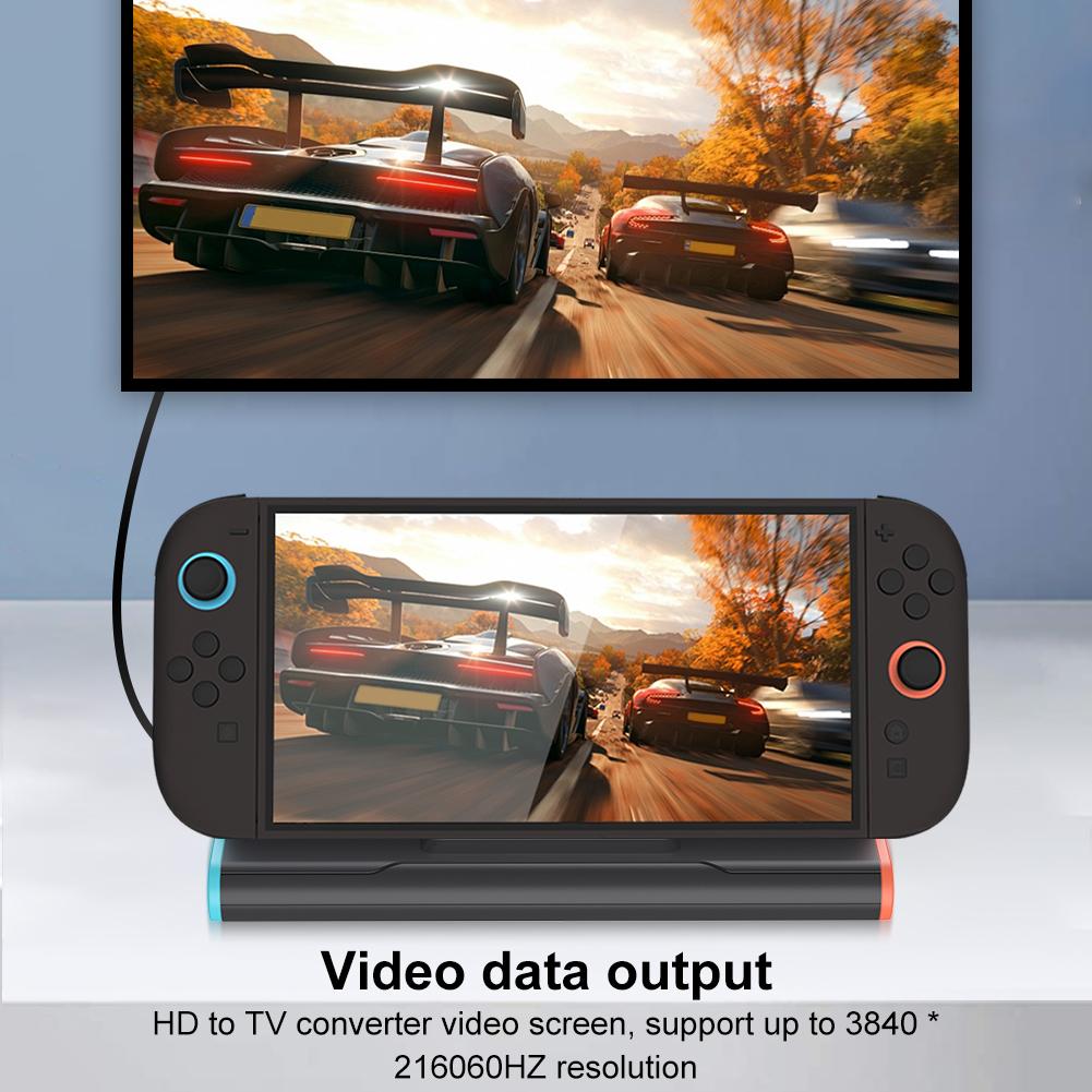 For Nintendo Switch 2 TV Docking Station Game Console Charging Dock Stand Base With HDMI-Compatible Output/Type C Port/USB Port