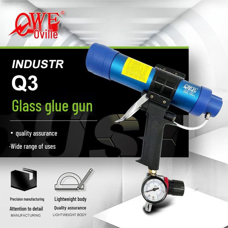 Пневматический пистолет для герметика Ouwei со встроенным манометром и регулировкой скорости, 310 мл, дозатор для силикона.