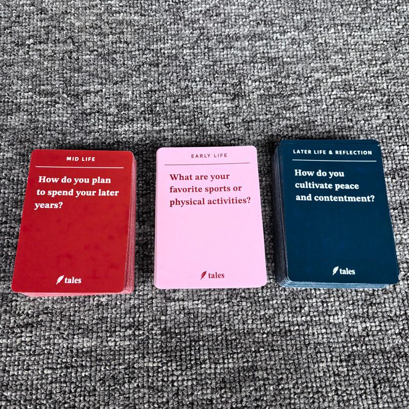 Englische Version Lebensgeschichte Interview-Kit 150 Lebensgeschichte Interviewkarten Familienparty Brettspiel