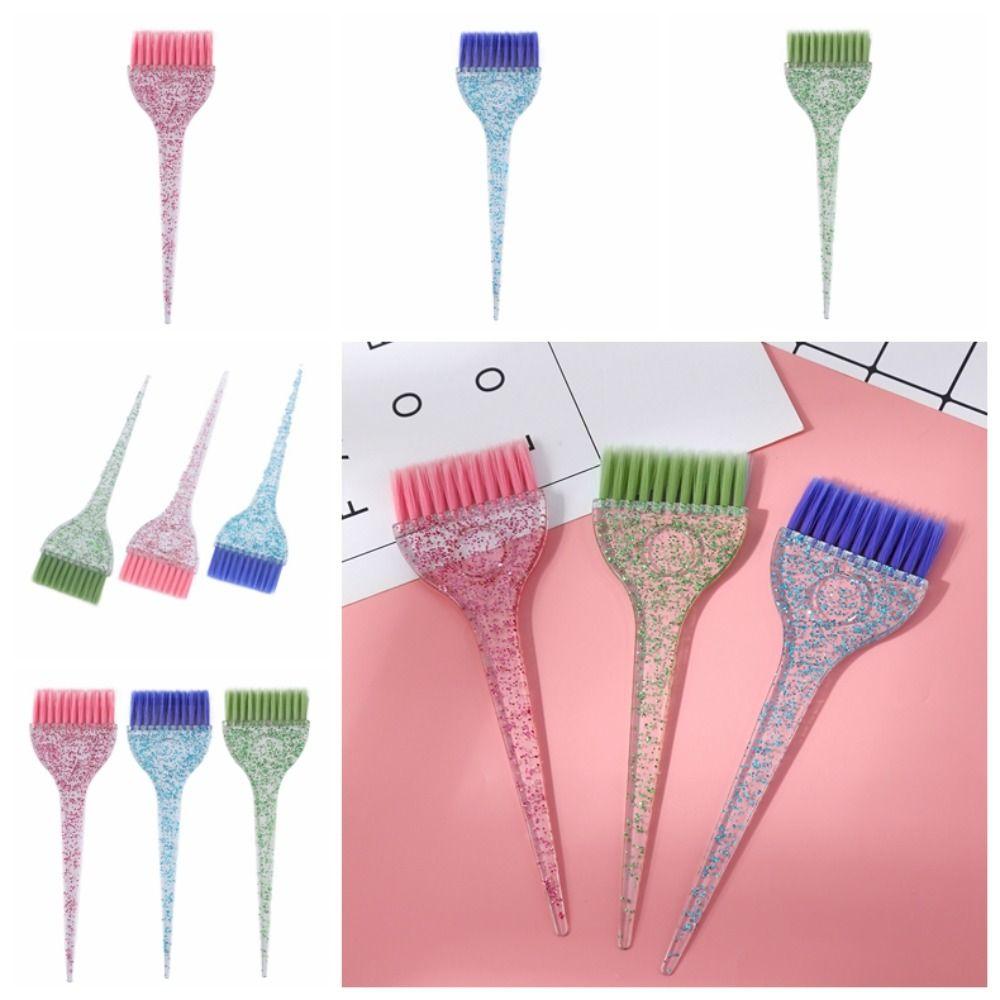 

Transparent Glitter Tint Dye Hair Brush Plastic Bleach Comb Hair Coloring Brush Salon