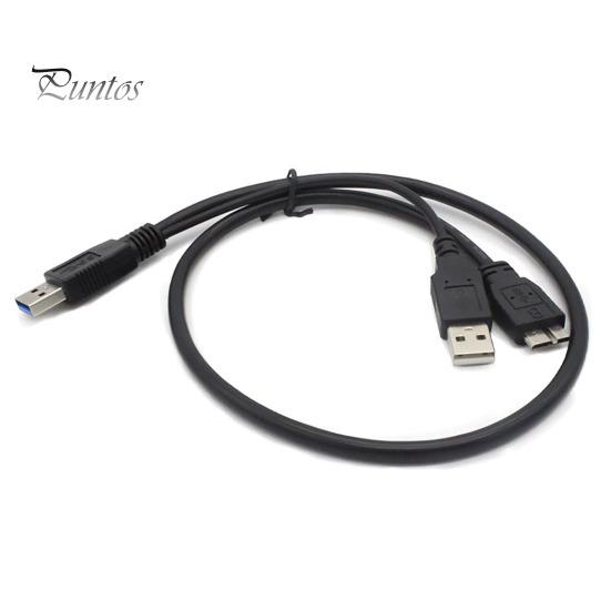 Hard Disk Cable 60CM Mobile Drive USB3.0 A Male to Micro B 5 Gbps HDD Y Shape Dual Power High Speed Portable External Convector Adapter Cord
