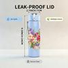 1PC Dense Mixed Spring Wild Flower Print 750ml Color Plastic Sports Water Bottle Leakproof Flip Straw Lid Suitable for Sports Office Home Use
