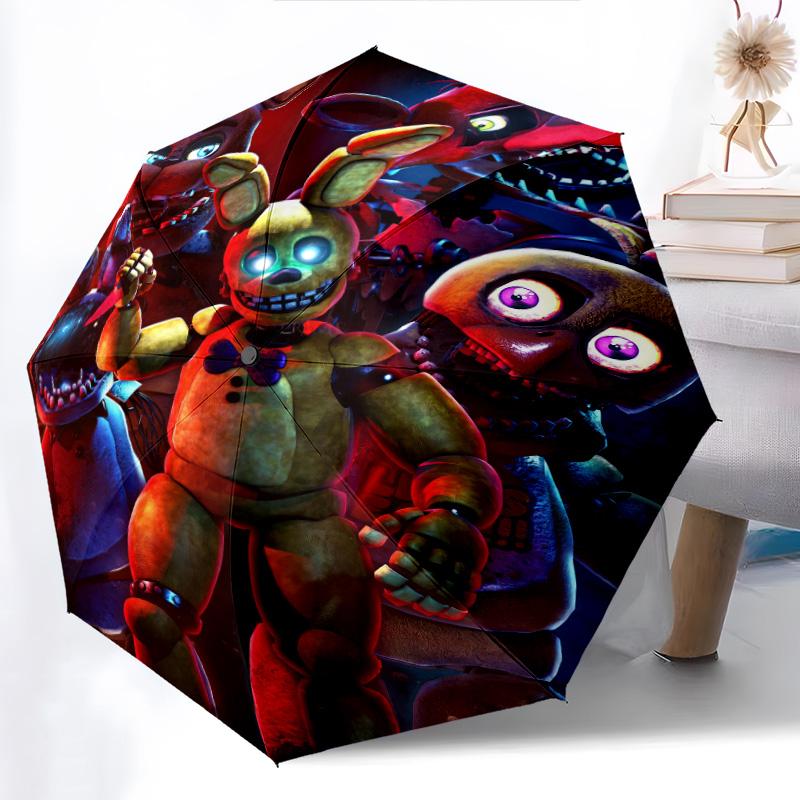 1PC Freddy's Rock Night Automatic Umbrella - Suitable Travel Outdoor Portable Umbrella Birthday Gift Daily Essentials