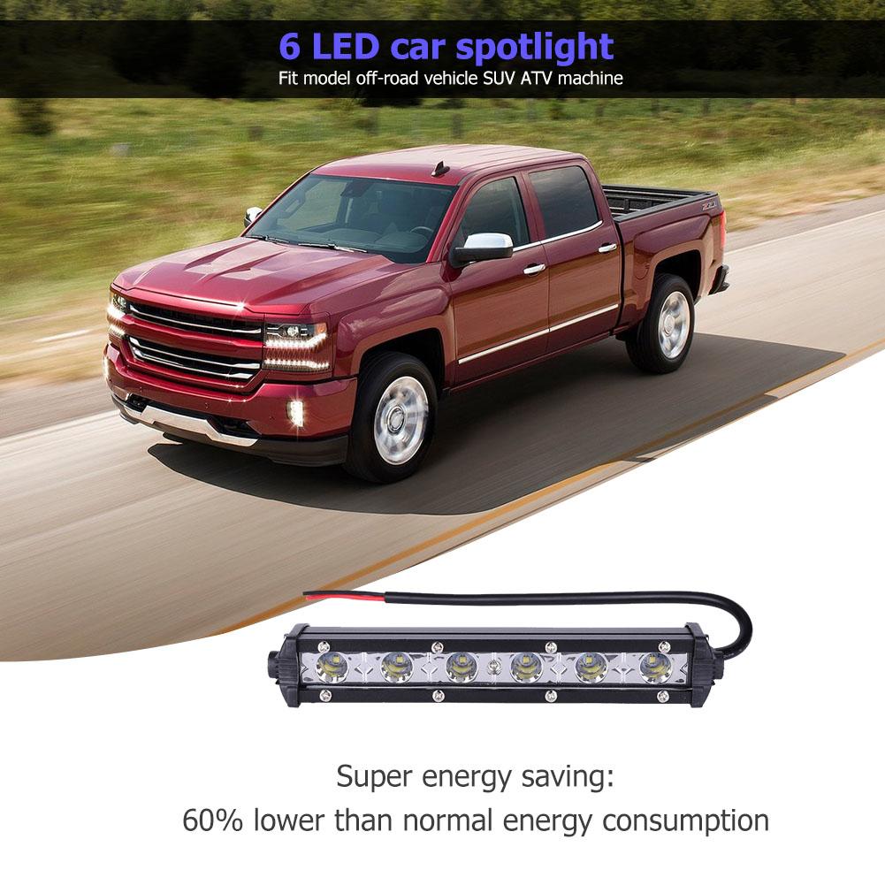2pcs 7 Inch 18w Led Work Light Bar, 6000k Driving Fog Lamp For Off Road Suv Car Spotlight