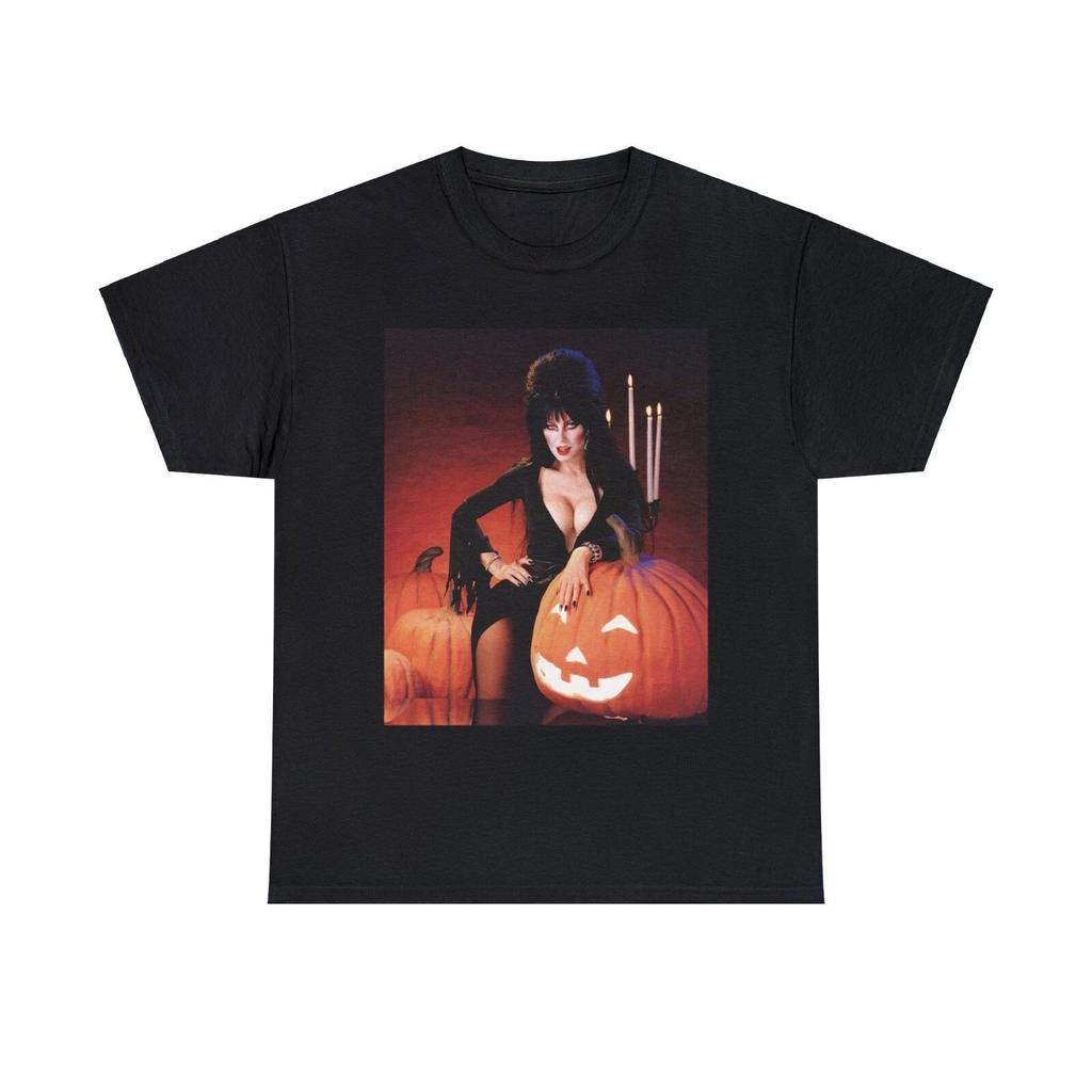 1990s Dark Horror Movies Elvira Mistress Black Tshirt 2025 Summer New Hot Cotton Tshirt Unisex Fashion Casual Tshirt