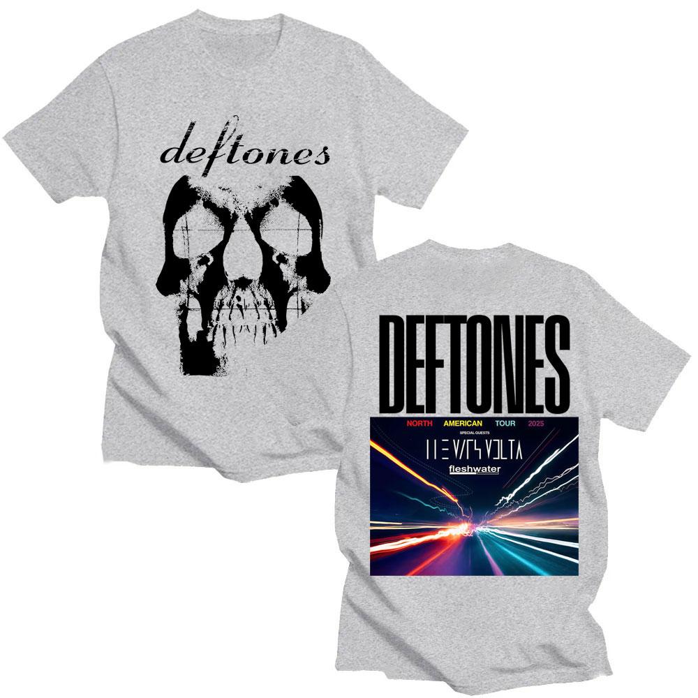 Hip Hop Rock Deftones North American Tour 2025 T-shirt Trendy Vintage Men Women Hipster T-shirts Cotton Loose T Shirt Fans Gifts