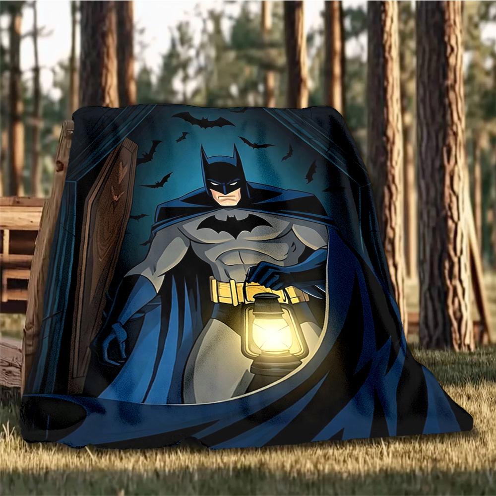1pc Batman Outdoor Flannel Throw Blanket Soft, Lightweight & Warm for Sofa, Office