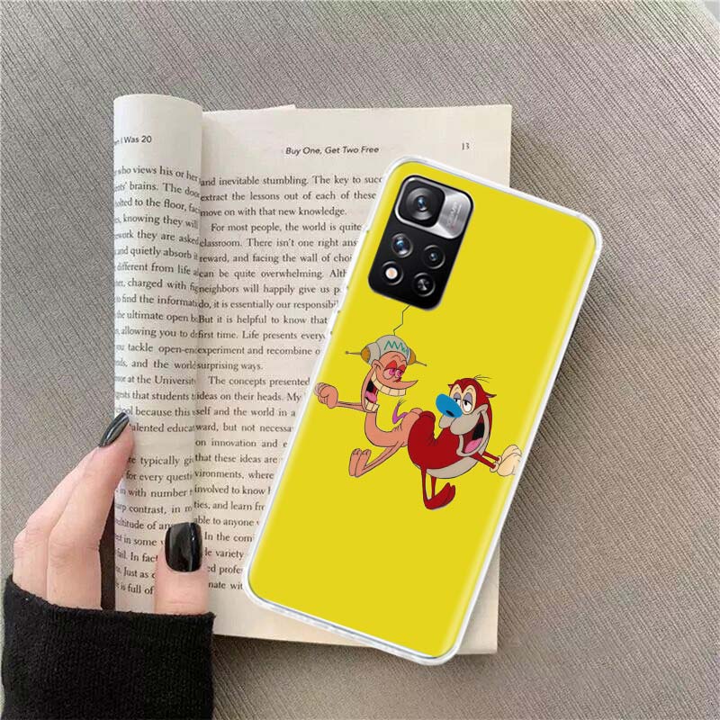 Anime Ren and S-stimpy Phone Case For Redmi Note 13 12 Pro Plus 14 15 Pro 5G 11 11T 11E 11S 10 Pro 10S 9 9S Cover Cell Clear TPU