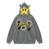 Unisex mikina s kapucí na zip s výšivkou hvězdy Retro Streetwear Volný střih Bavlněný svetr Podzim