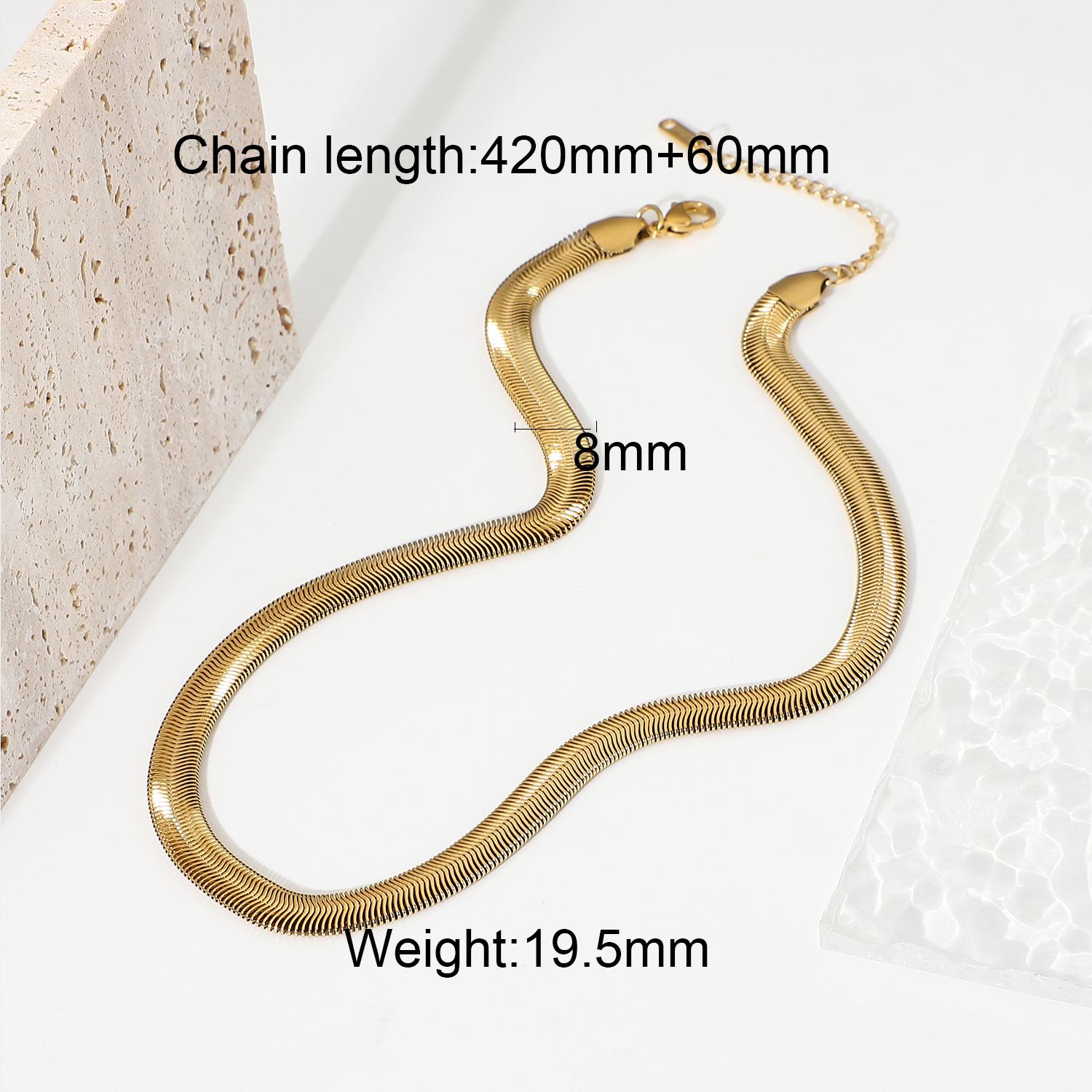 

Европейский и американский стиль Золотая цепочка-змейка из нержавеющей стали Ожерелье-ключица для женщин