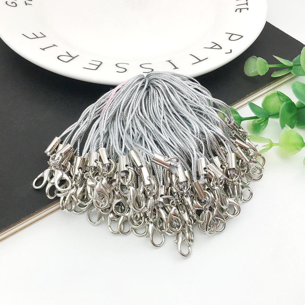 100-Piece Lobster Clasp Phone Lanyard for DIY Jewelry, Hanging Rope with Metal Buckle