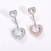 AAA Zircon Double Heart Belly Button Ring