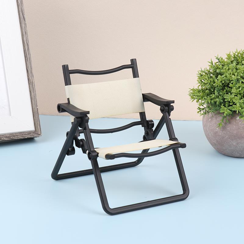 

Кукольный домик, имитация складного стула, модель мебели, игрушки для украшения кукольного дома, миниатюрные аксессуары чёрный