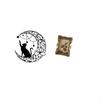 Moonlit Cat Sculpture Frame for Hallway Tabletop Wedding Decoration Vintage Resin Black Wall Art