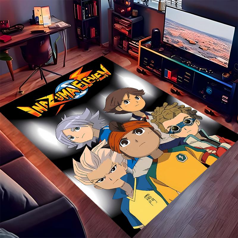 1pc Inazuma Eleven Print Area Rug - Soft,Washable Non-Slip Indoor Mat for Office Chairs,Living Room,Home Office Decorative Rug
