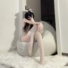 Sexy Women Thin Black Sheer Thigh High Lace Fishnet Stockings