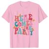 Groovy Retro Bachelorette Party TShirts Here Come The Bride Shirt Bridal Shower Wedding Tees Team Bride Single Farewell Gift