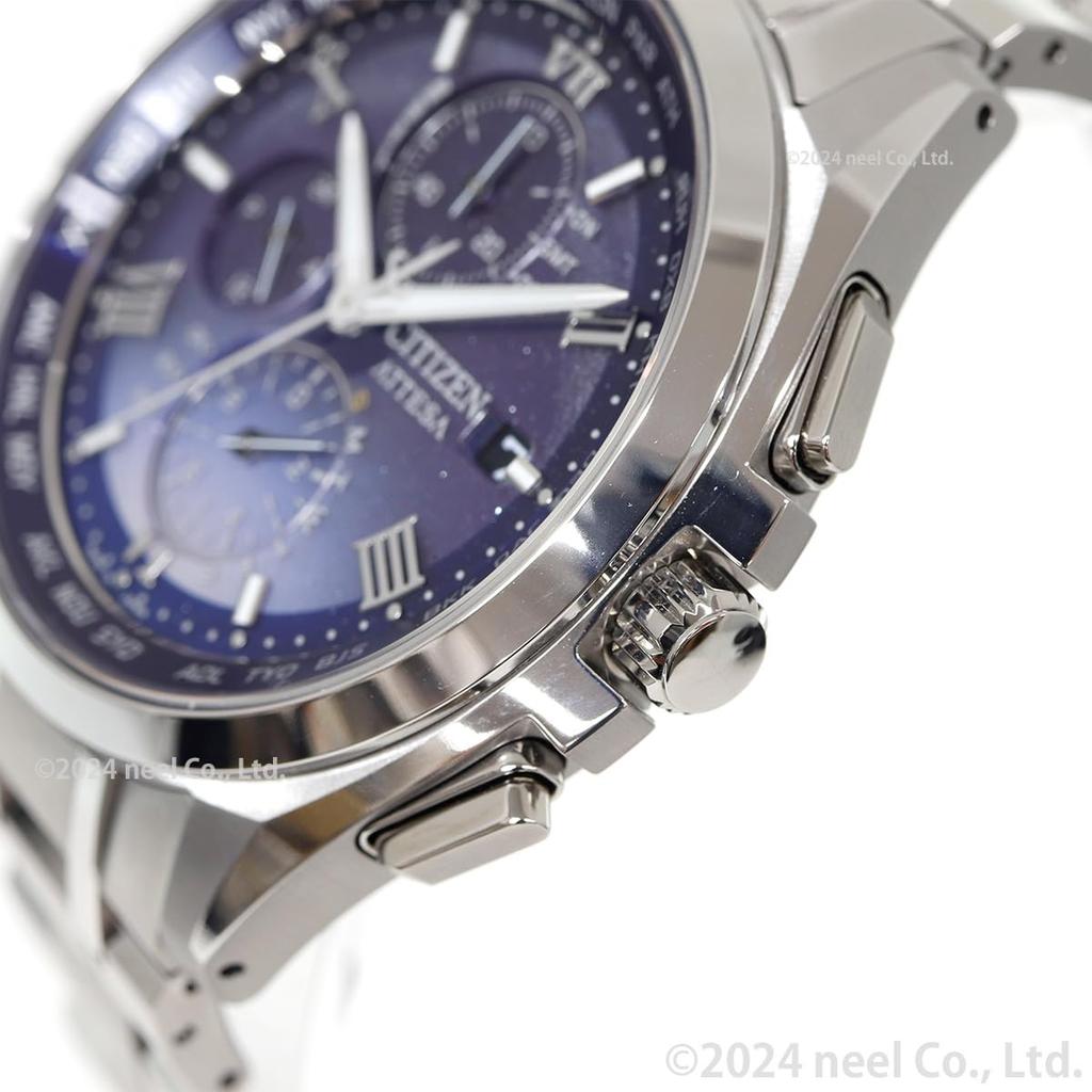 Citizen Attesa DEAR Limited Edition Pair Silver Watch, Light-Powered Eco-Drive, Radio-Controlled, Waterproof, Collection, Model, Blue, AT8240-66L,